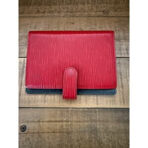 Louis Vuitton Small Red Epi Leather Ring-Bound Planner Agenda Cover Gold Rings
